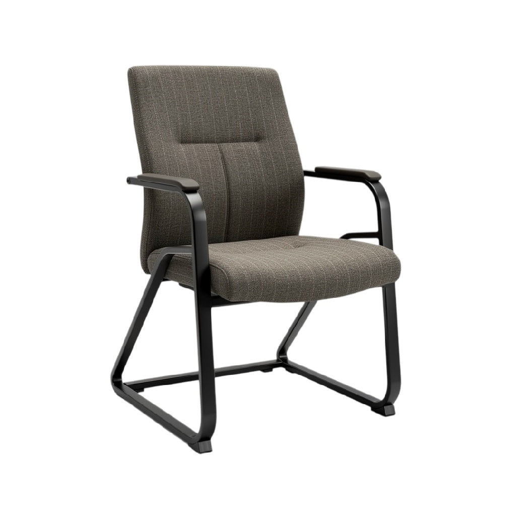 **Chaise de bureau avec accoudoirs en métal et rembourrage en tissu**